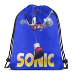 ANGSHI6 Drawstring bag unisex classic sports backpack storage bag travel bag Sonic