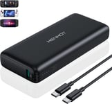 Power Bank 65w 20000mah Chargeur Portable - Charge Rapide Batterie Externe Usb-C Pd 3.0 Compatible Avec Macbook, Steam Deck, Ipad, Iphone 14/13/12 Pro Max, Galaxy, Google Pixel