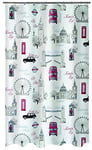 Spirella Westminster Sand/Red Shower Curtain 180X200cm, Multicoloured