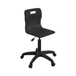 Titan Swivel Senior Chair with Plastic Base and Castors Size 5-6 Black/Black