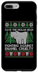 Coque pour iPhone 7 Plus/8 Plus Pull de Noël moche avec ours en molaire « Save The Molar Bear »