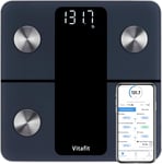 Smart Digital Body Weight Fat Scale with App Sync, 28st/180kg/400lb, Black