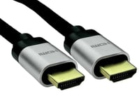 9 x 1m Premium High Speed 8K HDMI 2.1 Lead with Ethernet, Silver Aluminium Hoods