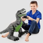 2,4 GHz fjärrkontroll dinosaurie leksaker, gående robot dinosaurie med LED-ljus och ljud, simulering [DB]