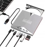 Kannettava ulkoinen asema CD-lukija DVD-soitin Disc Burner HUB USB-C 3.0 Zenwire H61