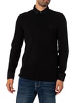 Armani Exchange Polo piqué à Manches Longues, Noir, X-Small Homme