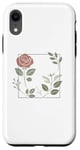 Coque pour iPhone XR Rose florale botanique, style minimaliste, roses d'amour