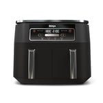 Ninja Foodi Dual Zone Air Fryer numérique, 2 tiroirs, 7,6L, 4-en-1, sans huile, Friture à air, Max Crisp, Rôtissage, Réchauffage, Antiadhésif, paniers et plaques lavables au lave-vaisselle, AF200EU