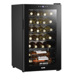 Baridi 24 Bottle Wine Cooler Fridge With Digital Touch Screen & LED Light Black