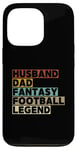 Coque pour iPhone 13 Pro Mari et papa Fantasy Football Legend Funny Men Retro