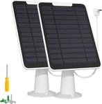 Lot De 2 Chargeurs De Panneau Solaire Compatibles Avec Caméra Spot Arlo Essential / Xl, Chargeur De Panneau Solaire Arlo Essential 5 W, Étanche Ip65, Câble Micro Usb De 3 M Et Support Mural, (Pas Pou