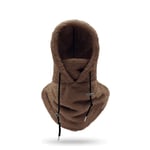 Sherpa Huva Skidmask Vinter Balaclava Kallt Väder Vindtät Justerbar Varm Huva Cover Hatt Mössa Halsduk Dark Brown