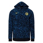 Nike Inter M NK GFA FLC PO Hood Sweat-Shirt Homme, Black/Tour Yellow/(Tour Yellow) (no Sponsor), FR : XS (Taille Fabricant : XS)