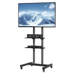 VEVOR Support TV sur Pied Universel pour Télévisions de 32 à 70 pouces Chariot TV Hauteur Réglable à 5 Niveaux 151-170 cm Meuble TV Mobile Charge 60 kg Double Plateau Max VESA 400x600 mm Maison Bureau