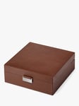 Aspinal of London Reporter Four Piece Leather Watch Box, Tobacco