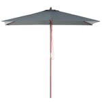 Parasol de Jardin ou de Terrasse Rectangulaire Gris Foncé avec Pied en Bois, To