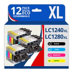 123CONSOMMABLES - LC1220/LC1240/LC1280 - Cartouches encre Compatible avec Brother DCP-J725DW DCP-J925DW MFC-J430 MFC-J5910DW MFC-J625DW MFC-J6510DW MFC-J6910DW (pack de 12)