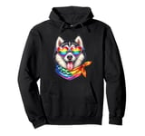 Pride Dog Rainbow Husky Dog LGBT Puppy LGBTQ Love Pride Pullover Hoodie