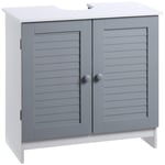 Under Sink Storage Cabinet Bathroom Vanity Unit Two Doors Adjustable