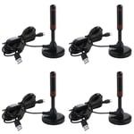 Antenne TV portable 300cm Câble coaxial Antenne TV numérique DVB-T DVB-T2 DAB NikExtérieur Digital HD Freeview pour Smart TV - Type B-4PCS