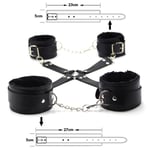 Menottes Fourrure Bondage Liens de Dos Attaches Mains et Pieds Harnais pour BDSM