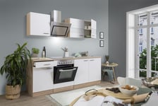 Cuisine Équipée Kitchenette En Chêne Blanc Merle 210 CM Respekta