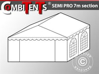 4 m utvidelse til endeseksjon, Semi PRO CombiTents® partytelt, 7x4m, PVC, hvit