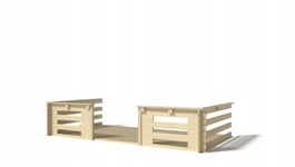 Terrasse en bois avec balustrade pour abri en bois - 8m2 - 4m x 2m - couleur: naturel - DOM18