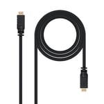 HDMI v1.4 cable with support for High Speed and Ethernet Channel (HEC), Type A male to male connectors, length of 15 meters, ideal for long distance connections without loss of quality.