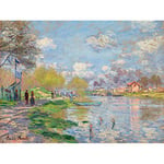 Fine Art Prints Claude Monet Spring By The Seine Large Wall Art Print Canvas Premium Poster Mural, 18 x 24 inches