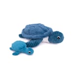 Les Déglingos Peluche Ptipotos Tortue Maman/Bébé BLEU