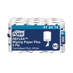 Tork Reflex M3 Wiping Paper + 2-Ply 200 Sheets (Pack of 9) 473474