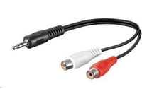 Premiumcord Jack 3,5 Mm - Rca (Cinch) X2 Kabel 0,2 M Svart (Kjackcinf02)