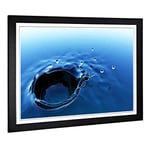 Big Box Art Framed Print of Water Drops Design | Wall Art Picture | Home Decor for Kitchen, Living, Dining Room, Lounge, Bedroom, Hallway, Office, Black, A2 / 24.5x18 Inch / 62x45cm