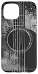 Coque pour iPhone 15 Guitare acoustique, vintage, vieilli, musique rock & roll