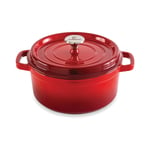 Cocotte en fonte ronde 24 cm 3,7 L rouge Mathon