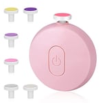 Vicloon Lime à Ongles Électrique Pour Bébé,kit de Coupe-ongles Électrique pour Bebe Alimenté Par Pile avec 6 Têtes de Meulage pour Nouveau-né,Nourrisson,Enfants (Rose)