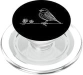 Line Art Oiseau et Ornithologue Pin Siskin PopSockets PopGrip pour MagSafe