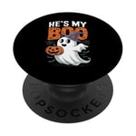 Costume d'Halloween pour couple de fantômes He's My Boo PopSockets PopGrip Interchangeable