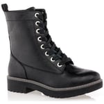 Bottines Creepers  Crehakenn bottines femme noir