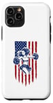 Coque pour iPhone 11 Pro Drapeau américain de pom-pom girl pour pom-pom girl drapeau américain