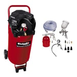 Einhell Compresseur TC-AC 190/24/8 (1500 W, Puissance d'aspiration 165 l/mn, Pression maximale 8 bar, Débit d'air 0, 4, 7 bar : 110 l/m, 75 l/m, 55 l/m, Capacité de la cuve: 24 L)