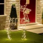 Lightup Deer Warm LED Decoration Standing Reindeer Christmas Xmas Garden Outdoor