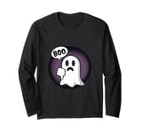 Funny Thumbs Down Ghost Screaming Boo Disapproval Long Sleeve T-Shirt