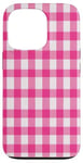 iPhone 13 Pro Pink Checkered Plaid Flannel Gingham Pattern Checker Rustic Case