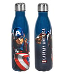 H&H Capitan America Bouteille isotherme pour enfant, en acier inoxydable, décorée, 0,5 l, hermétique, sans BPA