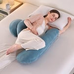 SHANNA 2024 Neuf Coussin de Grossesse pour Dormir, Coussin d'allaitement, Coton Oreiller de Grossesse de Soutien du Corps pour Maintenir Votre Dos, Coussin de maternité avec Housse Amovible(Bleu)