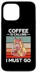 Coque pour iPhone 13 Pro Max Vintage Llama Coffee appelle I Must Go Coffee Llover