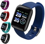 Smart Watch Band Sport Activity Fitness Tracker for Kids & Adults Fit Android iOS UK (Blue)
