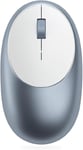 Souris sans Fil Bluetooth M1 en Aluminium avec Port Type-C Rechargeable - pour Macbook Pro/Air M2/M1, iPad Pro/Air M2/M1, Mac Mini M2, iMac M1 et Plus (Bleu)